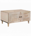 vidaXL Coffee Table with Door Beige 80 x 50 x 40 cm Solid mango wood