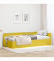 vidaXL Corner Bed Frame Yellow 90 x 200 cm Velvet and Engineered wood
