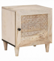 vidaXL Bedside Table Beige 40 x 33 x 46 cm Solid mango wood
