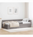 vidaXL Corner Bed Frame Taupe 90 x 190 cm Fabric and Engineered wood