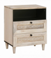 vidaXL Bedside Table with Shelf Beige 50 x 33 x 60 cm Solid mango wood