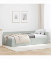 vidaXL Corner Bed Frame Other with Headboard Light grey 80 x 200 cm