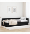 vidaXL Corner Bed Frame Black 90 x 200 cm Fabric and Engineered wood