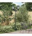 vidaXL Garden Light Post Dark Green Aluminium and Glass