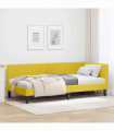 vidaXL Corner Bed Frame Yellow 80 x 200 cm Velvet and Engineered wood
