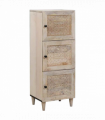 vidaXL Highboard with Shelf White 40 x 33 x 110 cm Solid mango wood