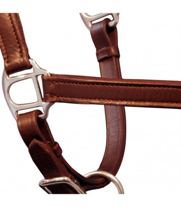 Real Leather Headcollar Stable Halter Adjustable Brown Full
