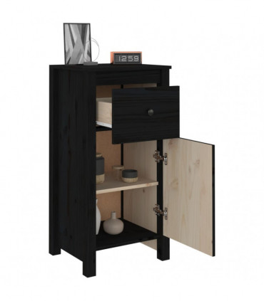 Sideboards 2 pcs Black 40x35x80 cm Solid Wood Pine