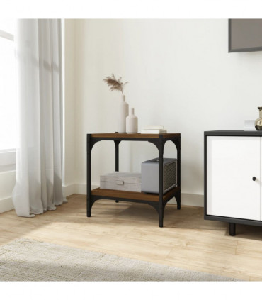 TV Cabinet Brown Oak 40x33x41 cm Engineered Wood and Steel