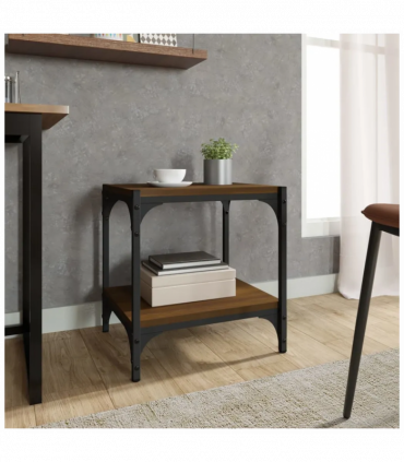 TV Cabinet Brown Oak 40x33x41 cm Engineered Wood and Steel