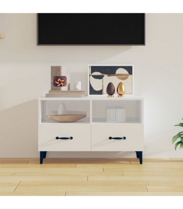 TV Cabinet High Gloss White 80x36x50 cm Engineered Wood