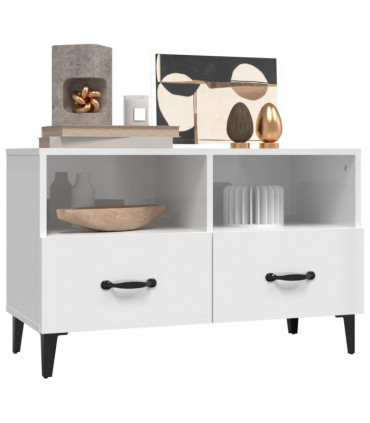 TV Cabinet High Gloss White 80x36x50 cm Engineered Wood