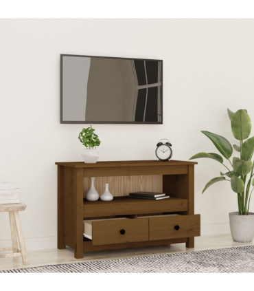 TV Cabinet Honey Brown 79x35x52 cm Solid Wood Pine