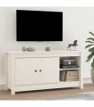 TV Cabinet White 103x36.5x52 cm Solid Wood Pine