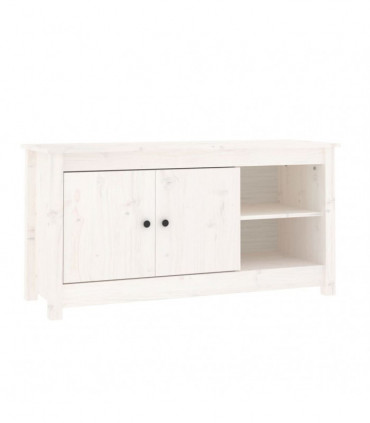 TV Cabinet White 103x36.5x52 cm Solid Wood Pine