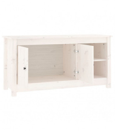 TV Cabinet White 103x36.5x52 cm Solid Wood Pine