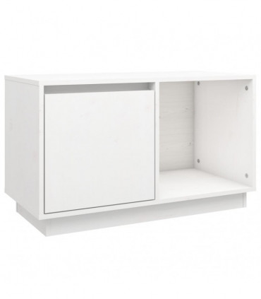 TV Cabinet White 74x35x44 cm Solid Wood Pine