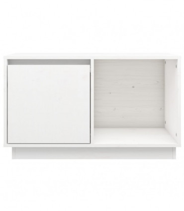 TV Cabinet White 74x35x44 cm Solid Wood Pine