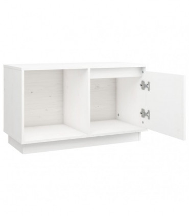 TV Cabinet White 74x35x44 cm Solid Wood Pine