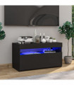 TV Cabinet with LED Lights Black 75x35x40 cm