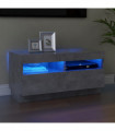 TV Cabinet with LED Lights Concrete Grey 80x35x40 cm