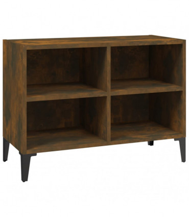 TV Cabinet with Metal Legs Smoked Oak 69.5x30x50 cm