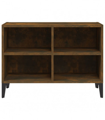 TV Cabinet with Metal Legs Smoked Oak 69.5x30x50 cm