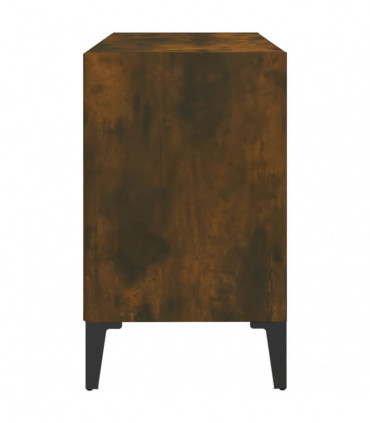 TV Cabinet with Metal Legs Smoked Oak 69.5x30x50 cm