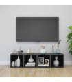 TV Cabinets 4 pcs High Gloss Grey 37x35x37 cm Engineered Wood