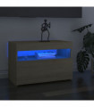 TV Cabinets with LED Lights 2 pcs Sonoma Oak 60x35x40 cm