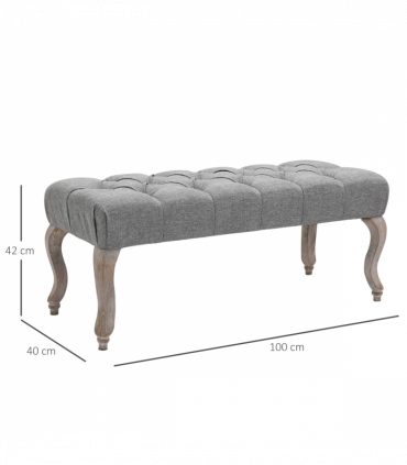 Tufted Upholstered Accent Bench Window Seat Ottoman Bed End Stool