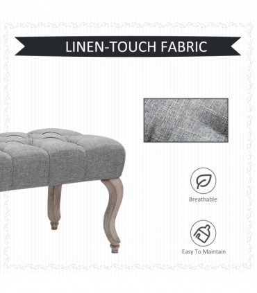 Tufted Upholstered Accent Bench Window Seat Ottoman Bed End Stool