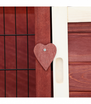 Two-Tier Elevated Wooden Rabbit Hutch Bunny Cage for Small Pet Animals w/ Tray