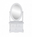 Vanity Makeup Table with Oval Swing Mirror MDF