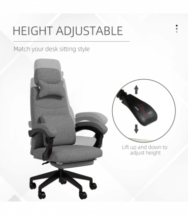 Vinsetto Home Office Chair Reclining Computer Chair w/ Lumbar Support Dark Grey