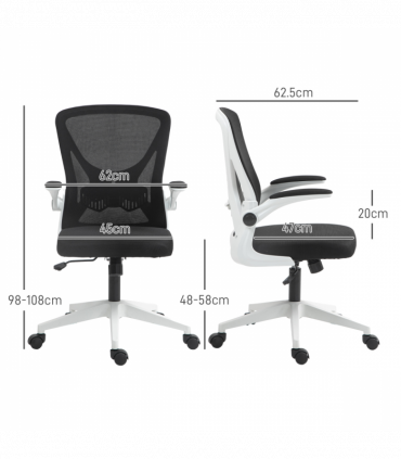 Vinsetto Mesh Office Chair Computer Chair with Swivel Wheels for Home Office