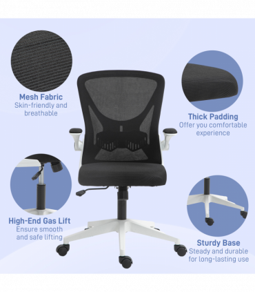Vinsetto Mesh Office Chair Computer Chair with Swivel Wheels for Home Office
