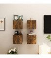 Wall Mounted TV Cabinet 4 pcs Smoked Oak 30.5x30x30 cm