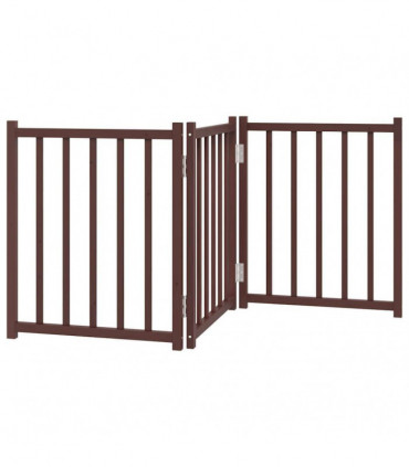 vidaXL Dog Gate Foldable 3 Panels Brown Oak 150 cm Solid Wood Fir