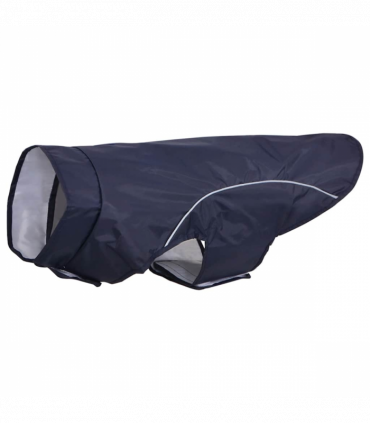 vidaXL Dog Raincoat with Reflective Strips Polyester Navy Blue 2XL