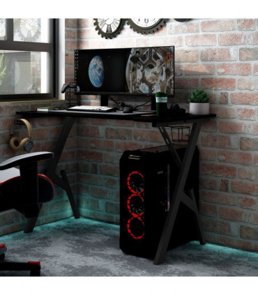 Gaming Desk with Y Shape Legs Black 90x60x75 cm