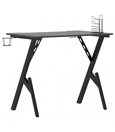 Gaming Desk with Y Shape Legs Black 90x60x75 cm