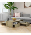 Nesting Coffee Table Set Sonoma Oak 100x100x26.5 cm Chipboard