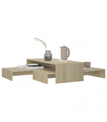 Nesting Coffee Table Set Sonoma Oak 100x100x26.5 cm Chipboard