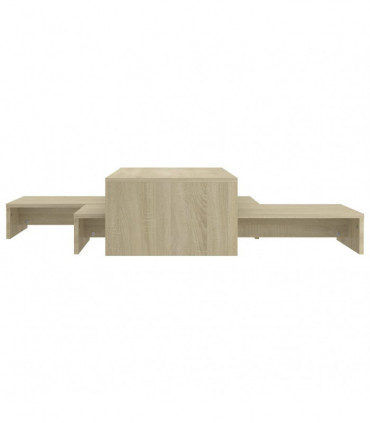 Nesting Coffee Table Set Sonoma Oak 100x100x26.5 cm Chipboard
