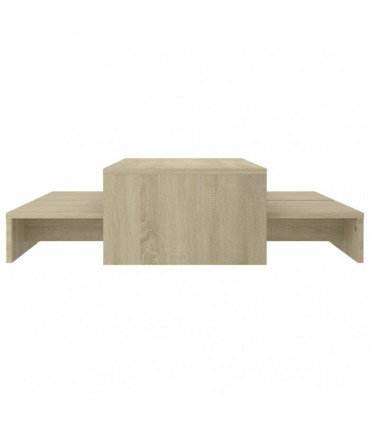 Nesting Coffee Table Set Sonoma Oak 100x100x26.5 cm Chipboard