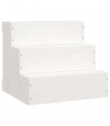 Pet Stair White 40x37.5x35 cm Solid Wood Pine