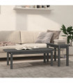 vidaXL 2 Piece Coffee Table Set Grey Solid Wood Pine