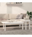 vidaXL 2 Piece Coffee Table Set White Solid Wood Pine