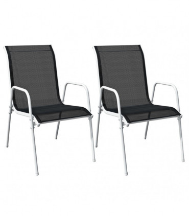 vidaXL 3 Piece Bistro Set Steel Black